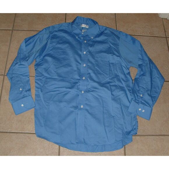Mens Sz Large (16-16 1/2  34/35) Blue Casual or Dress Button Up Shirt VAN HEUSEN - Picture 1 of 2